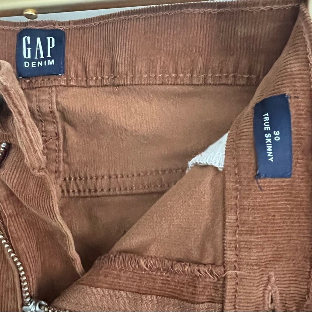 Gap True Skinny Corduroy Pants with Stretch in Worker Brown 30 10 - Picture 7 of 9